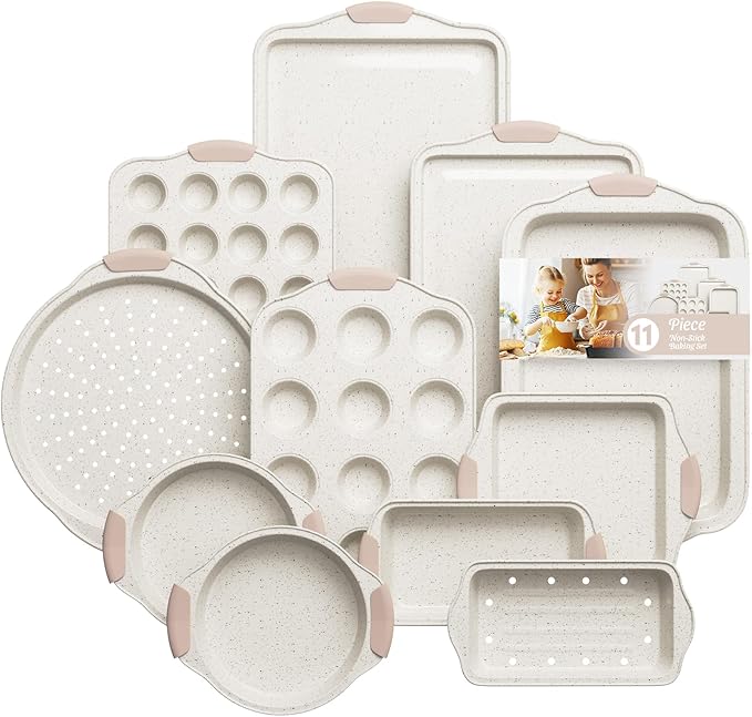 11-Piece Baking Pans Set Nonstick, Stackable